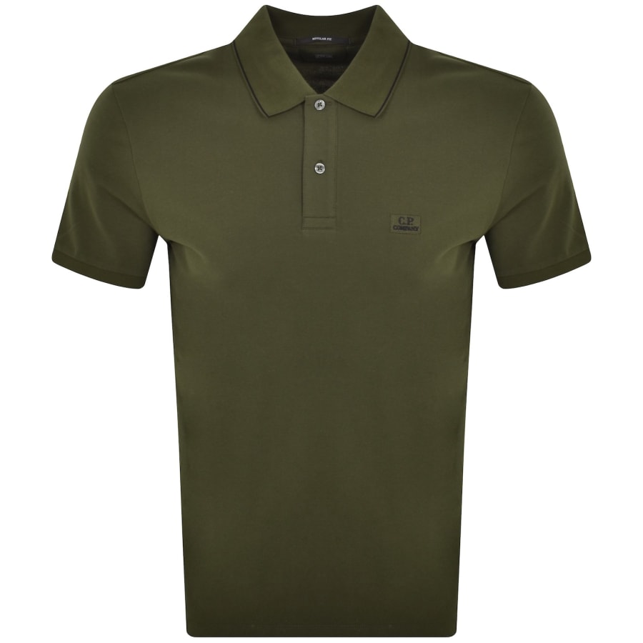 CP Company Piquet Polo T Shirt Green Mainline Menswear